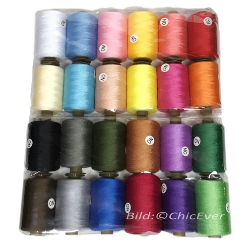 24 Nähgarne je ca. 914m Nähfaden Set Garn Faden Polyester f. Nähmaschinen mehrfabig bunt 8716 - zum Schließen ins Bild klicken